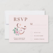 Elegante Hochzeit in Rosa RSVP Karte (Vorderseite)