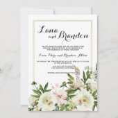 Elegante Hochzeit in Rosa, weißes Gold Einladung (Vorderseite)