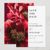 Elegante Hochzeit in Rot und Gold Save The Date (Vorne/Hinten)
