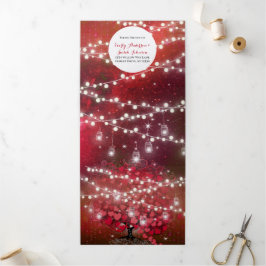 Elegante Hochzeit in Rot und Schwarz Dreifach Gefaltete Einladung