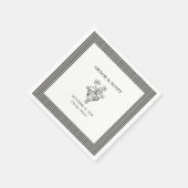 Elegante Hochzeit in Schwarz und Weiß Serviette (Ecke)