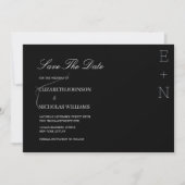 elegante Hochzeit in Schwarz-Weiß Save The Date (Vorderseite)