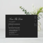 elegante Hochzeit in Schwarz-Weiß Save The Date (Stehend Vorderseite)