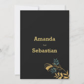Elegante Hochzeit in schwarzem Gold Einladung (Rückseite)
