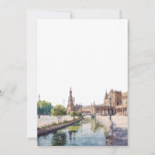 Elegante Hochzeit in Sevilla, Spanien, Aquarell Save The Date (Rückseite)