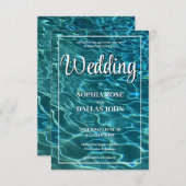 Elegante Hochzeit in Urlaubsort des Sees Einladung (Vorne/Hinten)