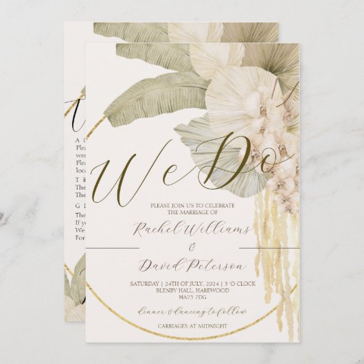 Elegante Hochzeit in Urlaubsort Invitation Suite U Einladung (Vorne/Hinten)