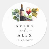 Elegante Hochzeit in Urlaubsort Runder Aufkleber (Vorderseite)