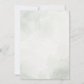 Elegante Hochzeit in Wasserfarben: Grün, Gold, Ros Einladung (Rückseite)