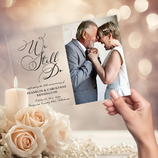 Elegante Hochzeit Jubiläum Schwur-Erneuerung Acryleinladungen