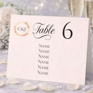 Elegante Hochzeit Kalligrafie mit Pfirsichglanz Sc Tischnummer