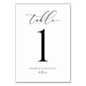 Elegante Hochzeit Kalligrafie Schrift Tisch Nummer Tischnummer (Rückseite)