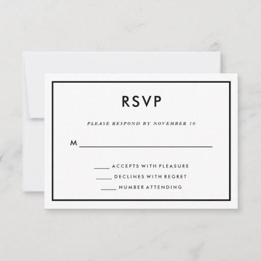 Elegante Hochzeit | Karte auf der Rückseite (Vorderseite)