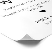 Elegante Hochzeit Liebe ist süße Leckerei Tafelzei Poster (Ecke)