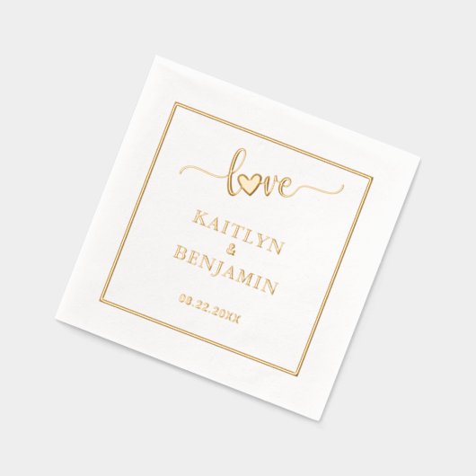 Elegante Hochzeit-Liebe Servietten Mit Folie (Links)