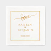 Elegante Hochzeit-Liebe Servietten Mit Folie (Vorderseite)