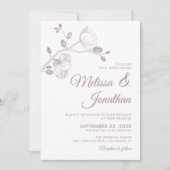 Elegante Hochzeit lila Orchideen Einladung (Vorderseite)