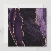Elegante Hochzeit Lila und Gold Agate Stone Einladung (Rückseite)