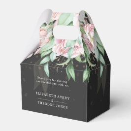 Elegante Hochzeit Luxus Schwarz-Rosa-Flora Geschenkschachtel