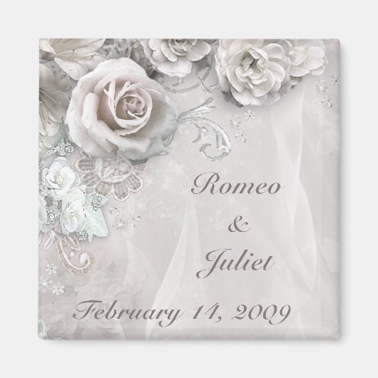 Elegante Hochzeit Magnet (Vorne)