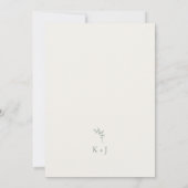 Elegante Hochzeit Minimaler Salbeigrüner Monogramm Einladung (Rückseite)