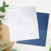 Elegante Hochzeit Minimalistisch Blue Floral Folia Platzkarte