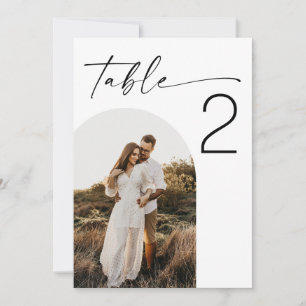 Elegante Hochzeit Minimalistische Fototisch-Numm Einladung