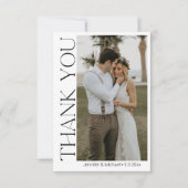 elegante Hochzeit mit 2 Fotos Dankeskarte (Vorderseite)