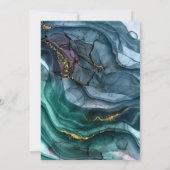 Elegante Hochzeit mit Aquamarin & Gold Einladung (Rückseite)