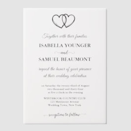 Elegante Hochzeit mit benutzerdefiniertem Text für Pergament Einladungen