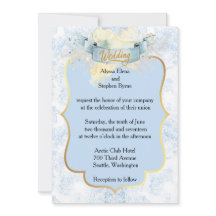 Elegante Hochzeit mit blauen und weißen Champagner