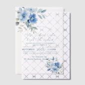 Elegante Hochzeit mit Blauen Wasserfarben Botanisc Pergament Einladungen (Versetzt (Einladung))