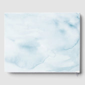 Elegante Hochzeit mit Blauer Pastel Gästebuch (Rückseite)