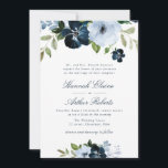 elegante Hochzeit mit blühenden Blumen Einladung<br><div class="desc">Ein blaues Hochzeitstil mit blauen Blumen und blauen Blättern. Ein perfektes Design für Ihre Winter- und Frühlingshochzeit. Sie können den Text und die Farbe Details auf dieser Hochzeit einladen.</div>
