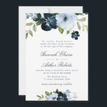 elegante Hochzeit mit blühenden Blumen Einladung<br><div class="desc">Ein blaues Hochzeitstil mit blauen Blumen und blauen Blättern. Ein perfektes Design für Ihre Winter- und Frühlingshochzeit. Sie können den Text und die Farbe Details auf dieser Hochzeit einladen.</div>