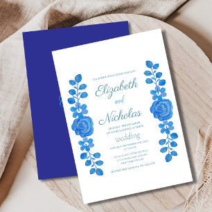 Elegante Hochzeit mit blühenden Blumen im Wasser E Einladung