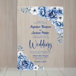 Elegante Hochzeit mit Blumen Acryleinladungen