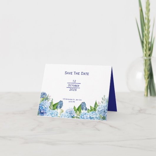 Elegante Hochzeit mit Blumen Ankündigung (Vorderseite)