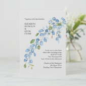 Elegante Hochzeit mit Blumen Einladung (Stehend Vorderseite)