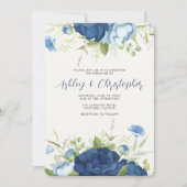 Elegante Hochzeit mit Blumen Einladung (Vorderseite)