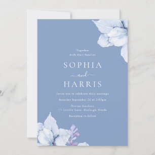 Elegante Hochzeit mit Blumen Einladung