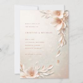 Elegante Hochzeit mit Blumen Einladung