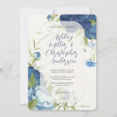 Elegante Hochzeit mit Blumen Einladung (Vorderseite)