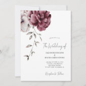 Elegante Hochzeit mit Blumen Einladung (Vorderseite)