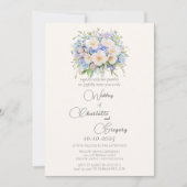 Elegante Hochzeit mit Blumen Einladung (Vorderseite)