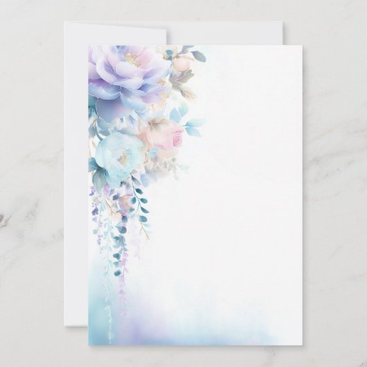 Elegante Hochzeit mit Blumen Einladung (Rückseite)