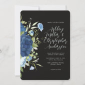 Elegante Hochzeit mit Blumen Einladung (Vorderseite)
