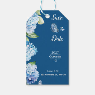 Elegante Hochzeit mit Blumen Geschenkanhänger