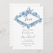 Elegante Hochzeit mit Blumen Liebe Einladung (Vorne/Hinten)