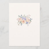 Elegante Hochzeit mit Blumen Menükarte (Rückseite)